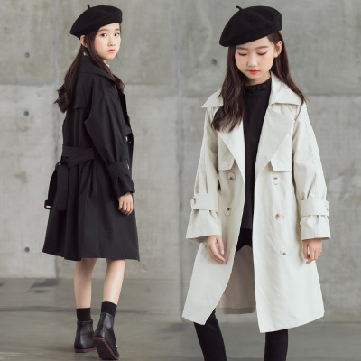 MidLength Trench Coat 2020 Autumn New Style Children's Mother Daughter ParentChild Matching Outfit Elegant Coat Fashion