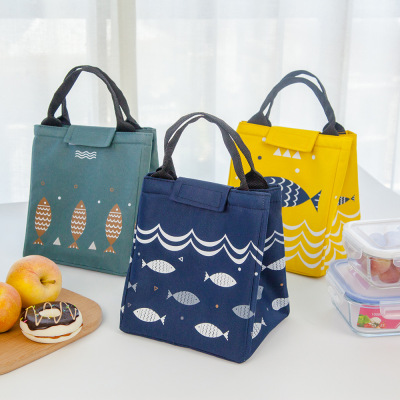 Liancheng Thickened Handbag Bento Box Bag Happy Fish Sky Insulated Bag Outdoor Thermal Preservation Lunch Bag Picnic Bag