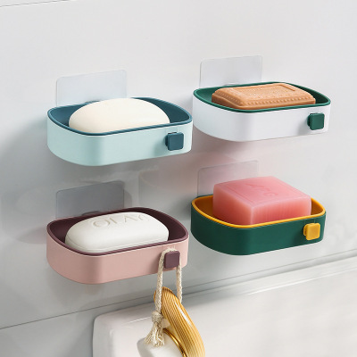 Soap Box Soap Box Hole-Free Storage Rack Suction Cup Wall-Mounted Household Bathroom Creative Double-Layer Drain