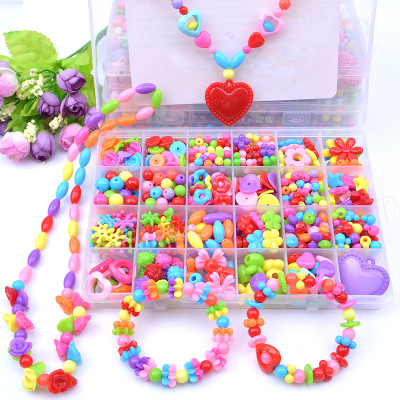 Yiwu Daifa Creative Children's Bead Toy Set Girl DIY Handmade Puzzle Beads Necklace Wholesale
