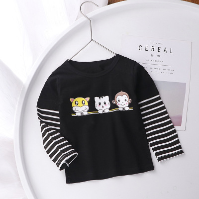 Spring and Autumn Korean Baby Cotton Autumn Clothes T Boys and Girls Fake TwoPiece Shirt Baby Bottoming Shirt Fashion