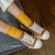 Tea Yan New Japanese Solid Color Bunching Socks Tree Funguslike Lacework Loose Mouth Female Cotton Socks Tube Socks