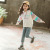 Girls Suit 2020 New Autumn Children Color Matching Korean Loose Casual Hooded Sweater Two-Piece Fashion