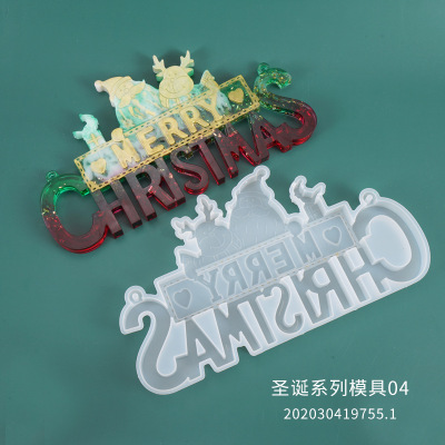 Yu Meiren DIY Crystal Epoxy Mold Christmas Santa Claus Letter Listing Decoration Decorative Silicone Mold