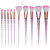 Hot Selling Pack of 10 Makeup Brush Unicorn Makeup Brush Diamond Crystal Handle Spiral Pattern Makeup Brush Set Brush