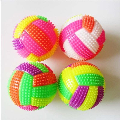 New Luminous Volleyball Elastic Ball Massage Ball Luminous Football Whistle Acanthosphere Luminous Toy