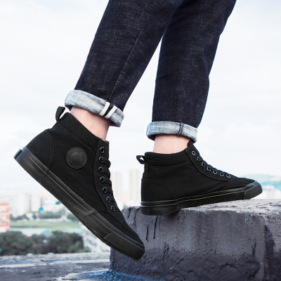 Shoes HightTop Canvas Shoes All Black Lazy Shoes Allmatch Casual Shoes Men's Shoes Old Beijing Cloth Shoes Men's Shoes