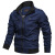 Cross-Border Amazon Casual Solid Color Jacket Zip Pocket Stand Collar plus Size Jacket Men's Cotton Thin Autumn Top