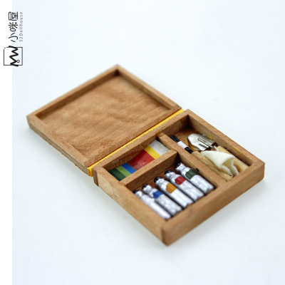 52Dollhouse Miniature Candy Toy Scene Model Doll House Accessories Mini Painting Color Box Wooden Box B113
