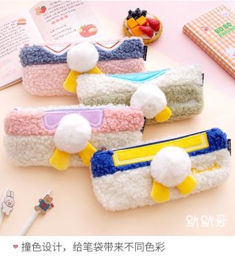 Internet Celebrity Plush Pencil Bag Ins Japanese Primary School Girls Cute Fresh Stationery Case Sweet Large Capacity Pencil Case