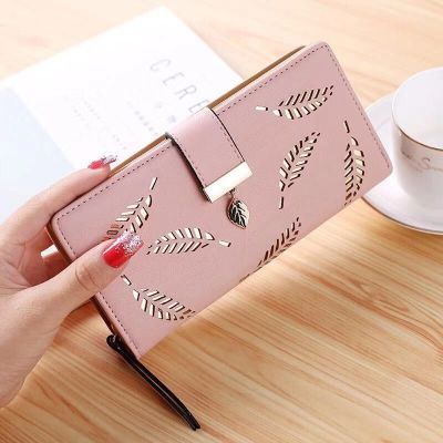2020 New Korean Style Hollow Tree Leaves Women's Long Wallet Summer Wallet Clutch Bag Phone Bag Wallet Female