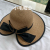 New Style Big Brim Beach Hat Straw Hat Female Cap Hand-Knit Cap Black Bow Sunbonnet