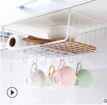 Creative Cabinet Partition Hanging Basket Hanging Rack Cup Holder Kitchen Storage Rack Embedded Hanging Storage Rack Wholesale