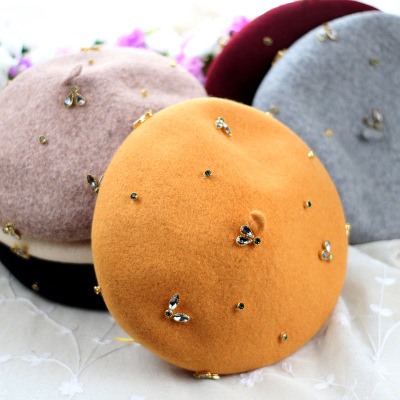 Korean Fashion Youth Cute Wool Beret Women's Japanese Ins Travel Shopping Retro All-match Pumpkin Hat