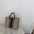 Portable Briefcase Ol Professional Business Commuter Striped Simple Square Canvas Big Bag Shoulder Bag for Women