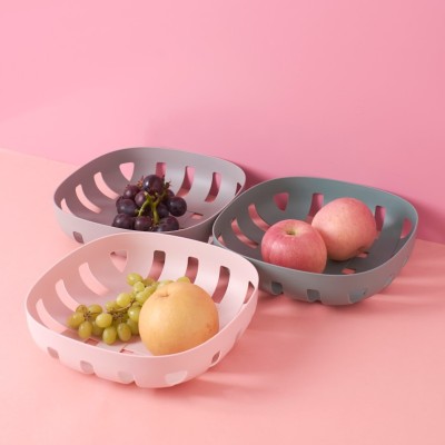 JKC-5688 Light Luxury Woven Fruit Basket Hollow Fruit Basin Drain Basket Household Plastic Kitchen Vegetable Washing Basket