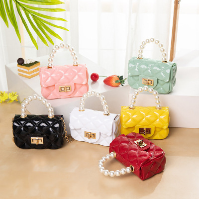 2020 New kou hong bao Kid's Handbag Mini Gel Bag Pearl Bag ling ge Chain ShoulderCrossbody Bag