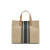 Portable Briefcase Ol Professional Business Commuter Striped Simple Square Canvas Big Bag Shoulder Bag for Women