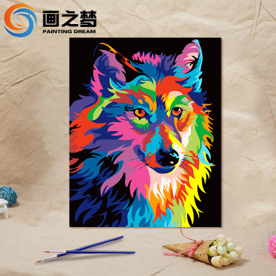 HandPainted Digital Oil Painting Animal Color Lion Living Room Color Filling Abstract Decoration Digital Painting