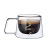 Glass Cup Tea Cup Borosilicate Double-Layer Coffee Cup Square Gram Cup Cross-Border Factory Fashion Mug