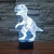 Foreign Trade New Dinosaur 9 Colorful 3D Creative Touch Remote Control Table Lamp EnergySaving LED Illusion Light 3197