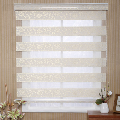 Korean-Style Soft Gauze Curtain, Natural and Cozy Home Office Double Roller Blind Roller Blind Louver Curtain Factory Direct Sales