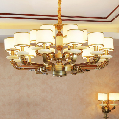 Style Jade Living Room Chandelier New Classical Tea House Bedroom DiningRoom Lamp Villa Zen Chinese Style Study Lamps