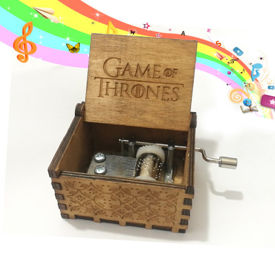 Handmade Classical Music Box Hand-Cranked Wooden Music Box Children's Birthday Gifts Wooden Craftwork Custom