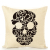 Halloween Pillow Case Black and White Skull Cotton and Linen American Printed Car Cushion Pillow Creative Fashion Pillow