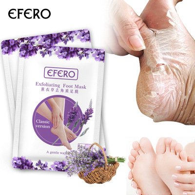 Efero Lavender Peeling Foot Mask Dead Skin Callous Cutin Foot Mask Factory Direct Sales
