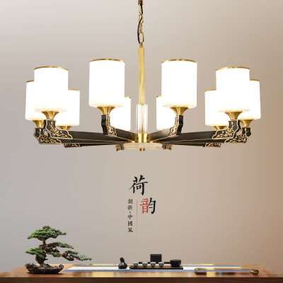 Chinese Style Chandelier Copper Lamp in the Living Room Simple Chinese Style Villa Hall Bedroom Dining Room Lamps New