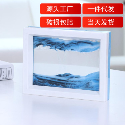 Plastic Frame Sand Painting Creative Hourglass Painting Decoration Office Desk Surface Panel Home Decorative Crafts