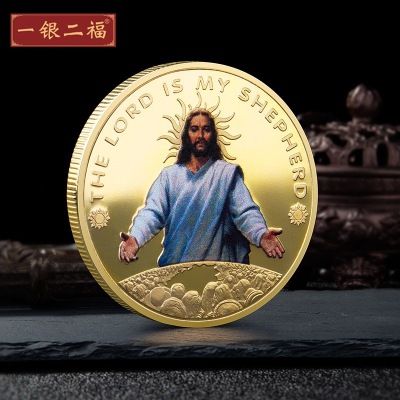 Commemorative Coin Foreign Trade GoldPlated Silver Coins Religious Belief Souvenir Coin Collection Currently Available