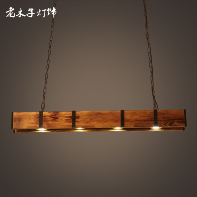 Available Whole Creative Retro Ceiling Light Solid Wood Old Chandelier Coffee Shop Bar Classic Chandelier Lighting