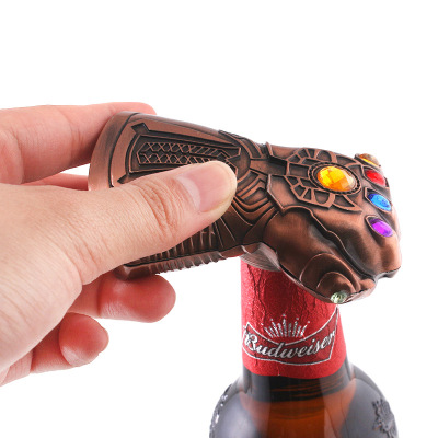Marvel Avengers Infinite Gloves Bottle Opener Alloy Key Ring Pendant Creative Beer Corkscrew