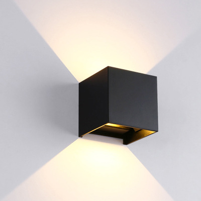 Wall Lamp Outdoor Wall Lamp Square Foreign Trade Aluminum Upper and Lower Luminous MoistureProof Lamp Wall Lamp