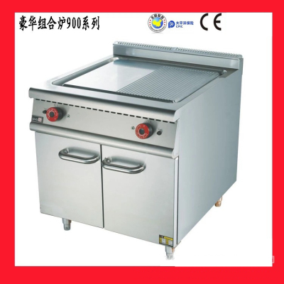 Deluxe Combination Furnace Vertical Electric Heating Griddle with Cabinet Electric Iron Plate Burning Equipment Commercial Hotel Kitchen Equipment