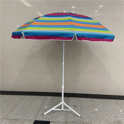 110-Inch Beach Umbrella 44-Inch Beach Umbrella Colorful Striped Pattern