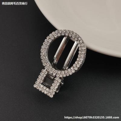 One Piece Dropshipping Europe and America Cross Border E-Commerce New Rhinestone Barrettes Female Metal Hollow Full Diamond Side Clip Simple Pearl Inlaid