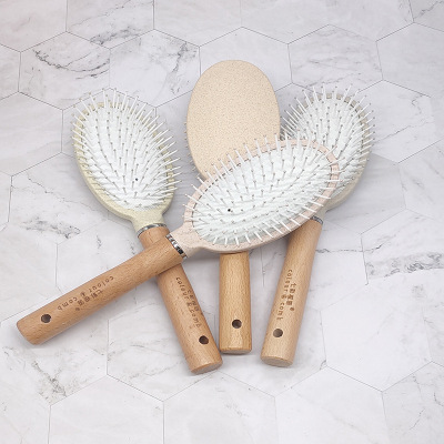 Factory Direct Sales Theaceae Airbag Hair Curling Comb Massage Shunfa Hair Styling Anti-Static Wood Dual-Use Comb Delivery Supported