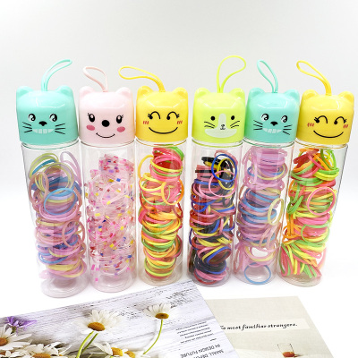 New Cartoon Long Bottle Top Cuft Children's Disposable Rubber Band Strong Pull Constantly Hair Ring Head Accessories