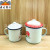 Factory Direct Sales Dingfa Tableware Flower Cup Enamel Retro Nostalgic Classic with Lid Old-Fashioned Printed Flower Cup Sub Tea Container