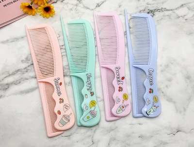 Factory Wholesale New Cartoon Plastic Tail Comb Set Color Comb Home Daily Pick Hair Long Tail Couple Combs