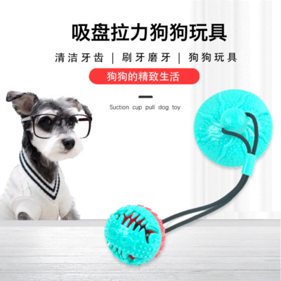 Amazon New Sucker Dog Toy Molar Nibbling Interactive Food Leakage Dog Rubber Toy Combination Pet Toothbrush