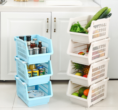 Kitchen Storage Rack Kitchen Supplies Fruit and Vegetable Storage Basket Plastic Storage Basket Storage Rack Vegetable Shelf