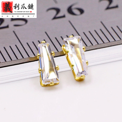 [Competitive Factory] Ladder Square Zircon Single Claw Handmade Chain Copper Silver Accessories Shoe Bag Clothing Accessories