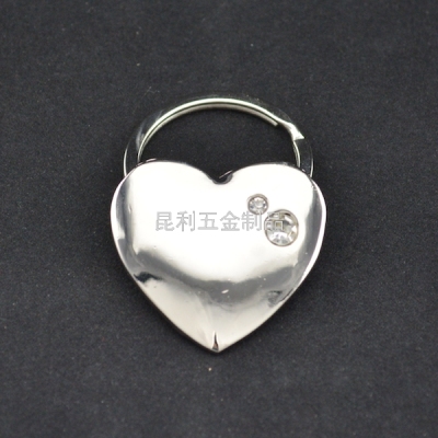 Cool Customized Keychain Alloy Heart Shape Rhinestone Keychain Advertising Gifts Promotion Creative Fashion Gifts