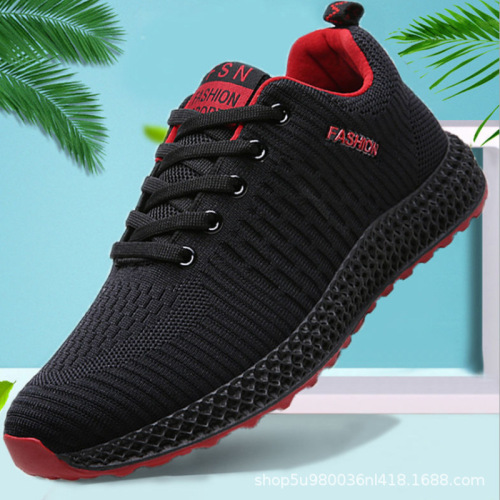 new autumn 2020 breathable casual and comfortable men‘s shoes flying woven low top dad shoes running men sneaker men