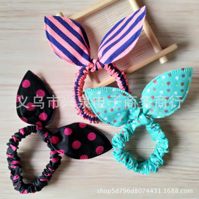 Korean Hair Accessories Cute Bunny Ears Hair Ring One Yuan Two Yuan Store Department Store Factory Direct Sales Wholesale No. 17