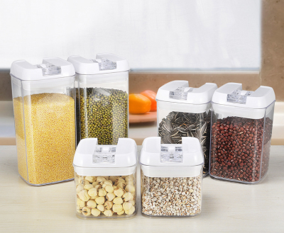 Five-Piece Multi-Functional Plastic Kitchen Storage Jar, Transparent Sealed Multi-Grain Storage Jar